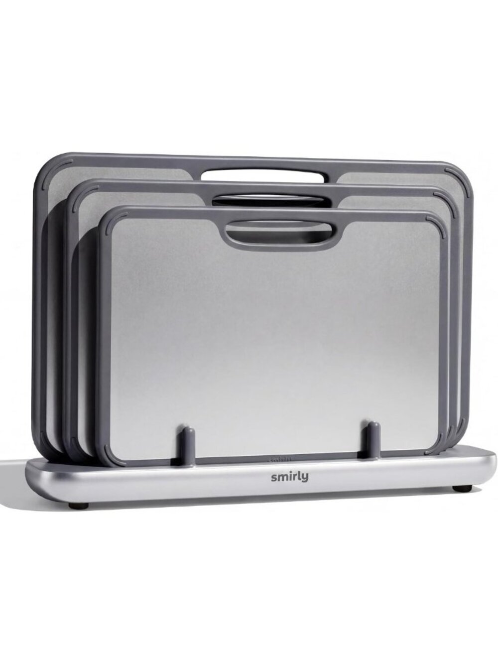 3-Pack Titanium Cutting Boards with Holder for Kitchen - Durable & Stylish